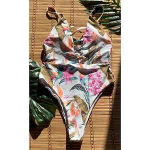 Tropical Floral One Piece Swimsuit *NWOT*